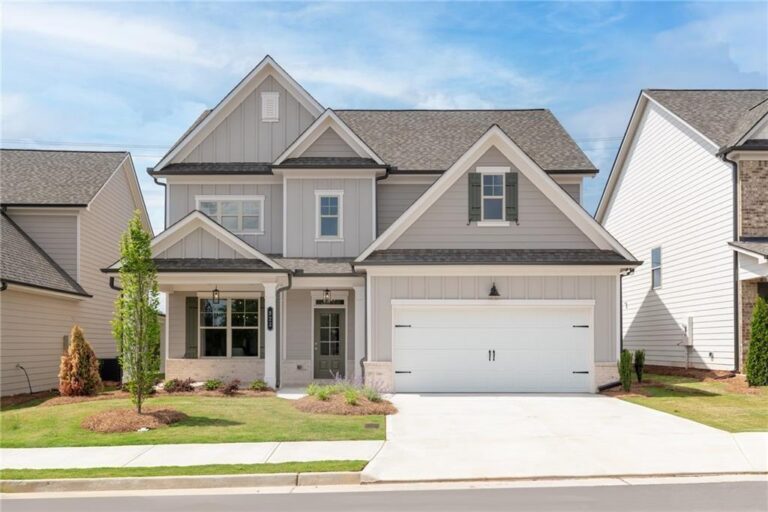 New construction home exterior at Parkview Landing, a Buford, GA community by Three Rivers Homes