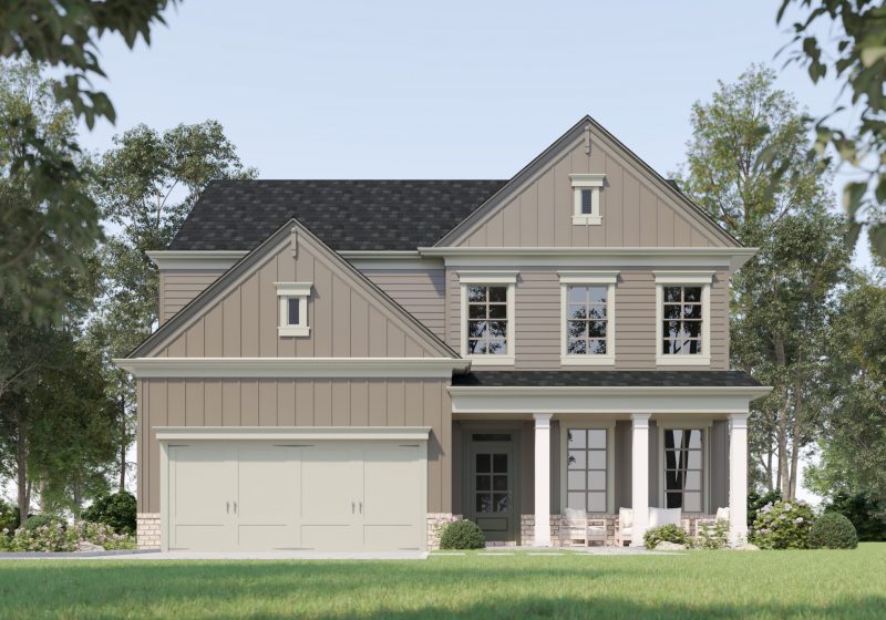 The Preston floor plan home rendering at Parkview Landing by Three Rivers Homes